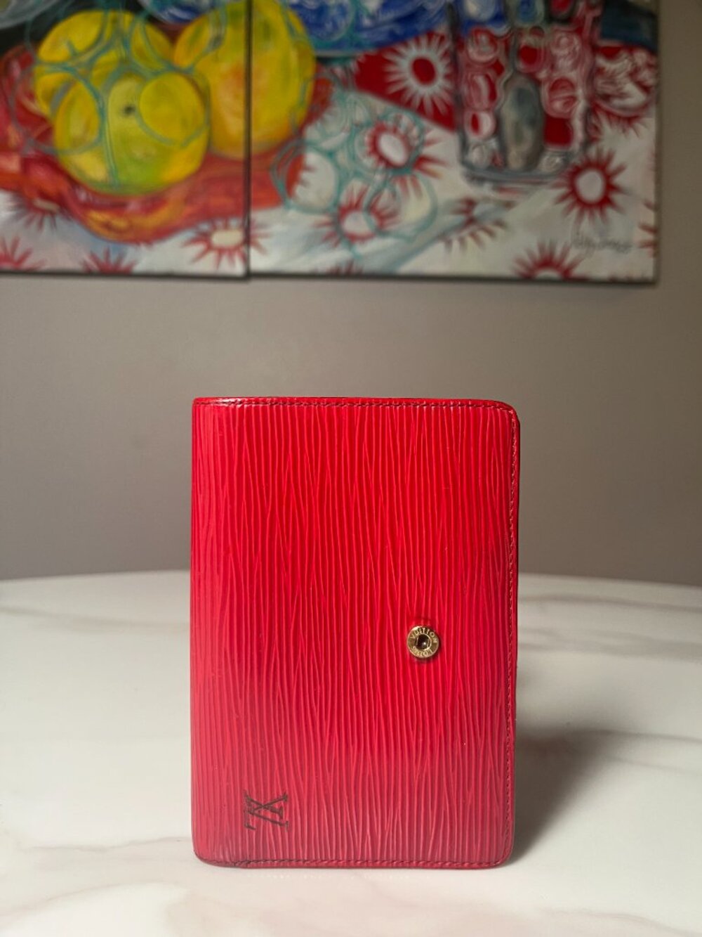 Louis Vuitton RARE Porte Monnaie Billets Viennois Kisslock Red Wallet - Picture 5 of 10